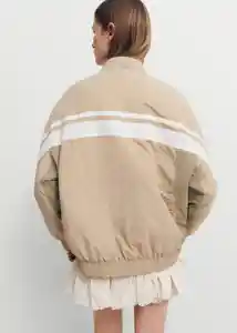 Chaqueta Mix Beige Talla S Mujer Mango