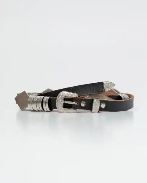 Cinturón Western Negro Sombrío Ultraoscuro Talla M Chevignon