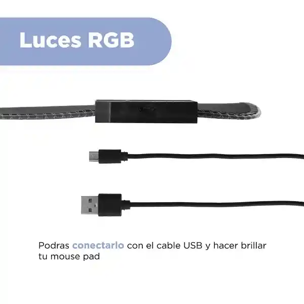 Mouse Pad Gaming Con Luces Mod Gp35 Negro Serie Miniso