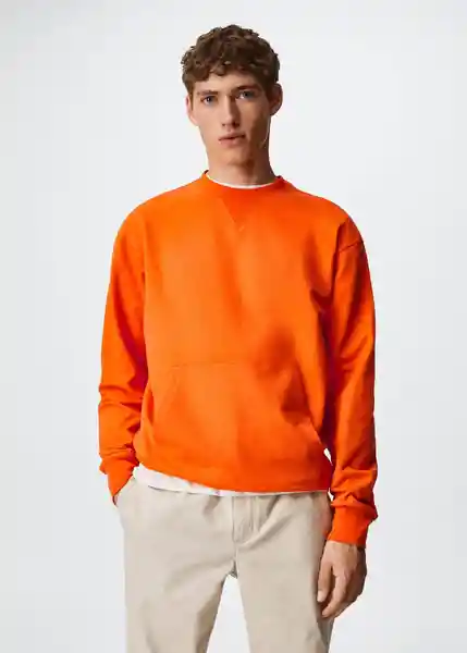 Sudadera Rainc Naranja Talla L Hombre Mango