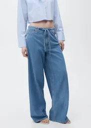 Pantalón Maria Tejano Medio Talla S Mujer Mango