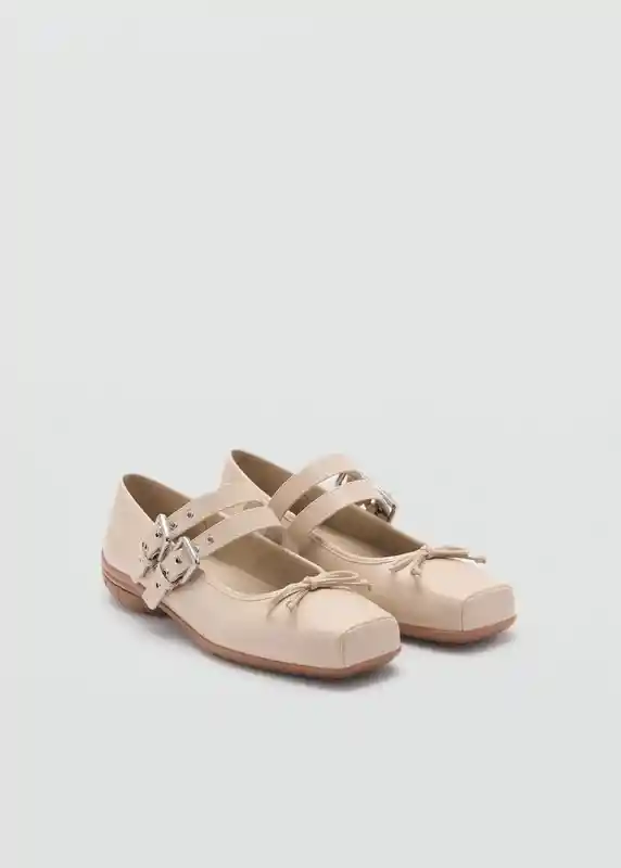 Zapatos Elastic Beige Talla 36 Mujer Mango