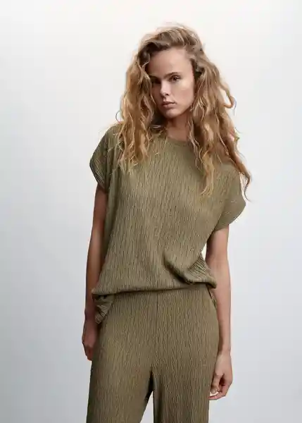 Camiseta Birbi Khaki Talla M Mujer Mango