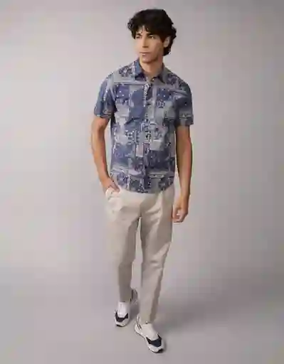 Camisa Hombre Azul Talla Large 2863403 American Eagle