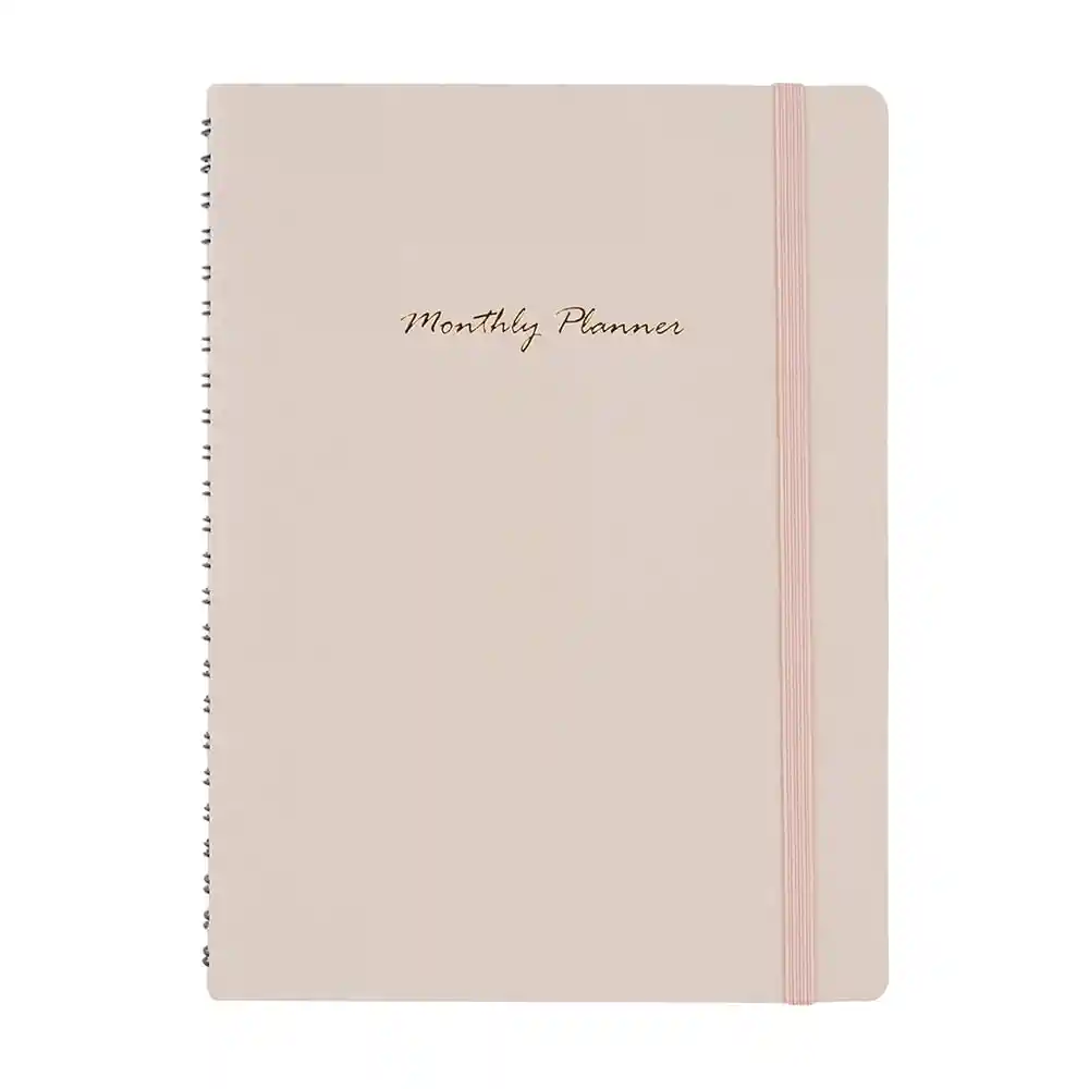 Cuaderno de Espiral con Plan Mensual Rosa Miniso