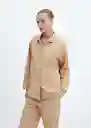 Camisa Pijama Clowe Beige Talla M Mujer Mango