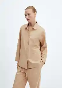 Camisa Pijama Clowe Beige Talla M Mujer Mango