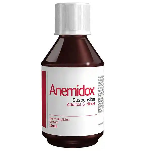 Anemidox tratamiento para la deficiencia de Hierro con Acido Folico y Vitamina C Suspension Oral 120ml