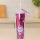 Vaso de Doble Pared Con Pitillo y Decoración Bt21 800 mL Miniso