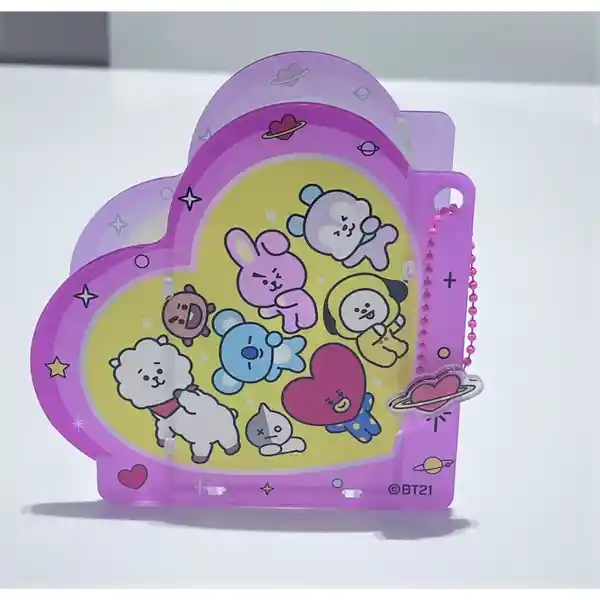 Set de Porta Bolígrafos y Stickers Serie Bt21 Miniso