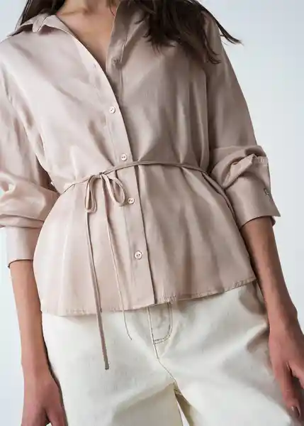 Camisa Rowan Mujer Beige Escarcha Claro Talla S 513G384 Naf Naf