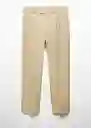 Pantalón Noto Beige Talla 44 Hombre Mango