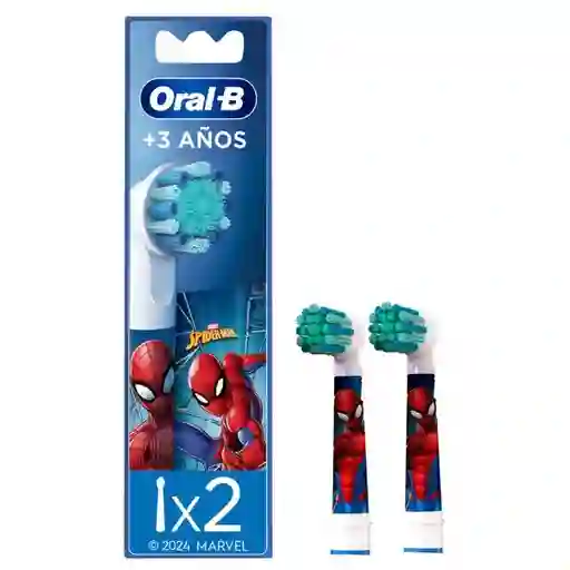 Oral-B Marvel Spider-Man Cabezal Redondo de Repuesto para Cepillo Eléctrico (+3 años) 2 Unidades