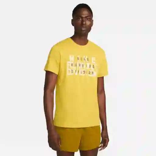 Nike Camiseta Dri-Fit Tee Run Division Amarillo Hombre Talla M