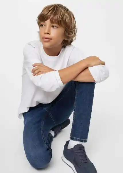 Jeans Skinny Tejano Oscuro Talla 08 Niños Mango