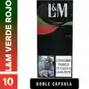 L&M Verde Rojo x 10 Cigarrillos