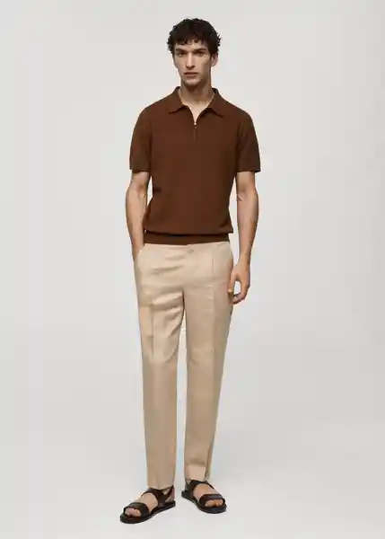 Pantalón Sorbet Beige Talla 38 Hombre Mango