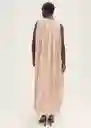 Vestido Ania Beige Talla XS Mujer Mango