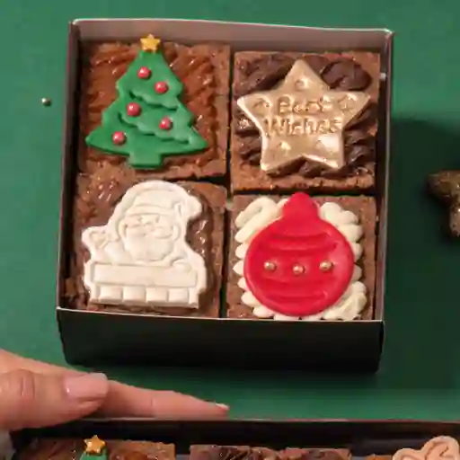 Caja brownie navideños x 4 und