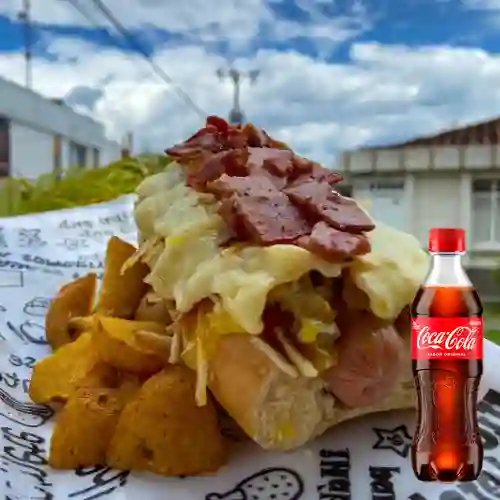 Perro Super Gratinado c/ Papas +Cocacola Org 400ml