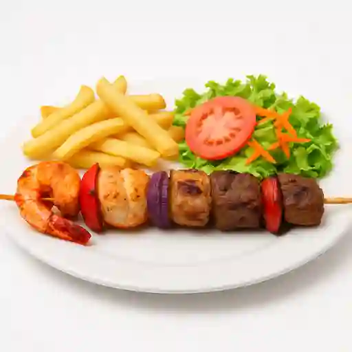 Brocheta Mixta con Camaron