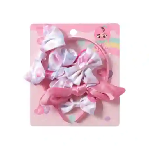 Set Infantil Diadema y Pasador Mis Pastelitos Rosa/Blanco Miniso