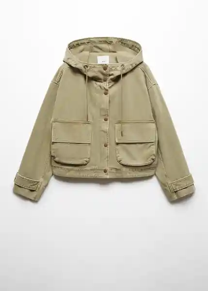 Abrigo Parka Cargo Khaki Talla L Mujer Mango