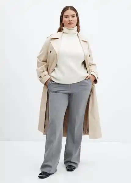 Gabardina Trench Angela Piedra Talla 27 Mujer Mango