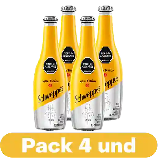 4 x Tónica Schweppes 300 mL