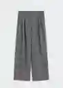 Pantalón Milano Gris Talla 36 Mujer Mango