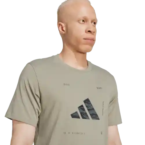 Adidas Camiseta Logo Manga Corta Entrenamiento Hombre Gris T S