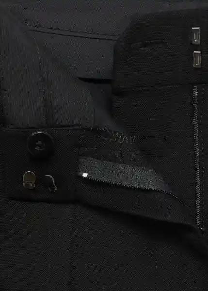Pantalón Miso Negro Talla 36 Mujer Mango