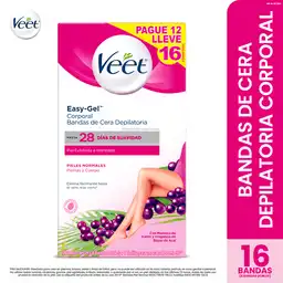 Veet Banda Depilatoria Corporal  De Cera Fría Piel Normal