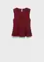 Top Pep Burdeos Talla S Mujer Mango