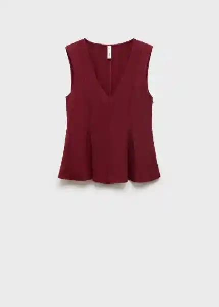 Top Pep Burdeos Talla S Mujer Mango