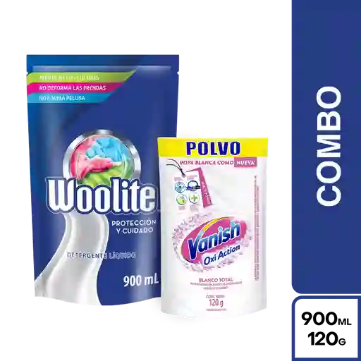 Combo Vanish Ropa Blanca en Polvo + Woolite Todos los Dias 900mL