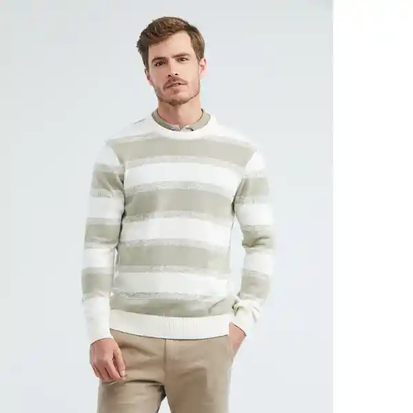 Suéter Retro Hombre Caqui Talla L Chevignon