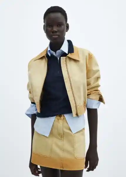 Chaqueta Worker Camel Talla S Mujer Mango