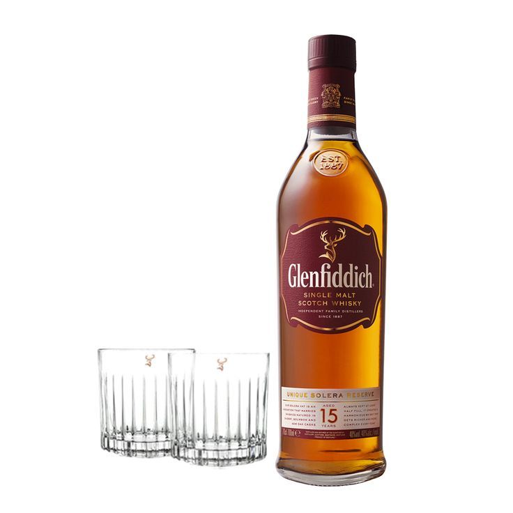 Glenfiddich 15 Años 750 Ml + 2 Vasos Glenfiddich