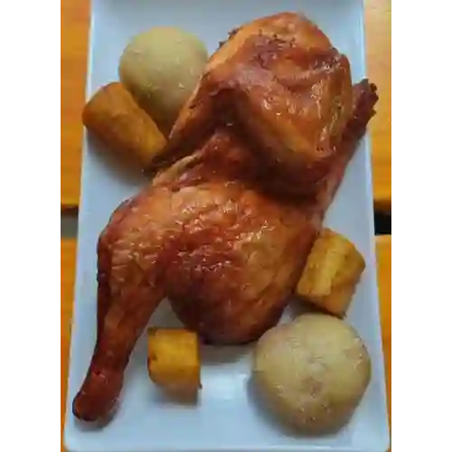 Medio Pollo Al Limón con Papa Cocida