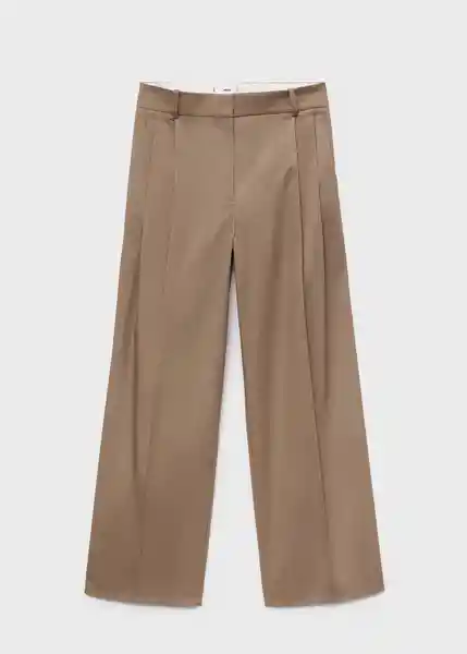 Pantalón Mila Beige Talla 40 Mujer Mango
