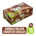 Gol Barquillo Con Relleno Cubierto de Chocolate y Arroz Soplado