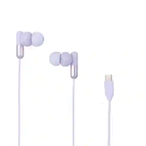 Audífonos Tipo C Serie Life is For Fun Morado Mod Pa242C Miniso