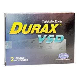 Durax Durax Vsd 20Mg X 2 Tabletas Tadalafilo Micronizado