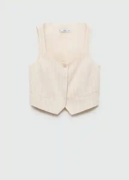 Chaleco Geranio Crudo Talla M Mujer Mango