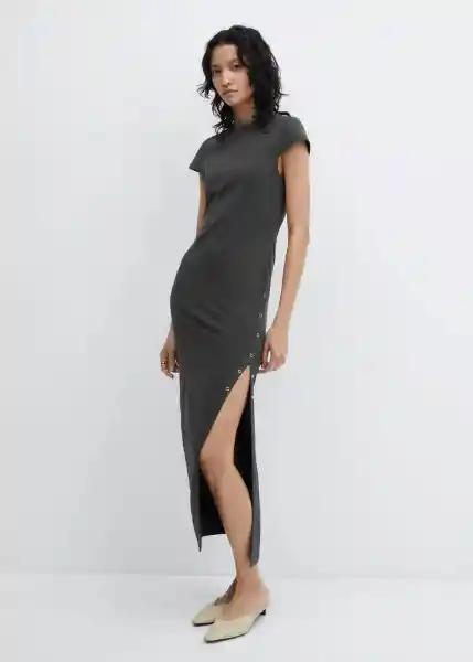 Vestido Chia Antracita Talla S Mujer Mango