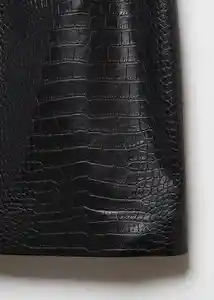 Falda Croco Negro Talla M Mujer Mango
