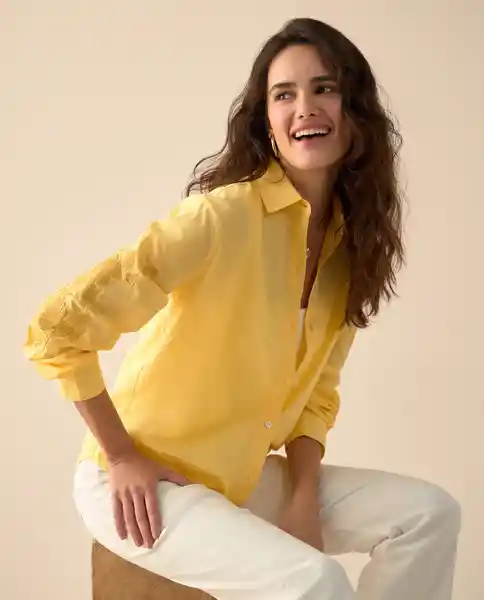Camisa Amarillo Seda Claro Talla XS 611G029 Esprit