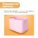 Organizador Plástico Con Asa Rosa Miniso