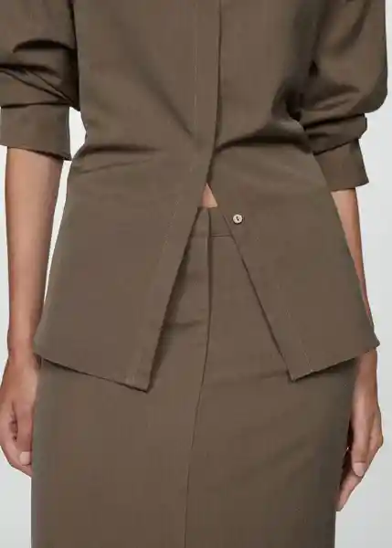 Falda Office-A Taupe Talla L Mujer Mango